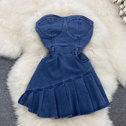 Anna Summer Padded Denim Dress