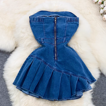 Anna Summer Padded Denim Dress