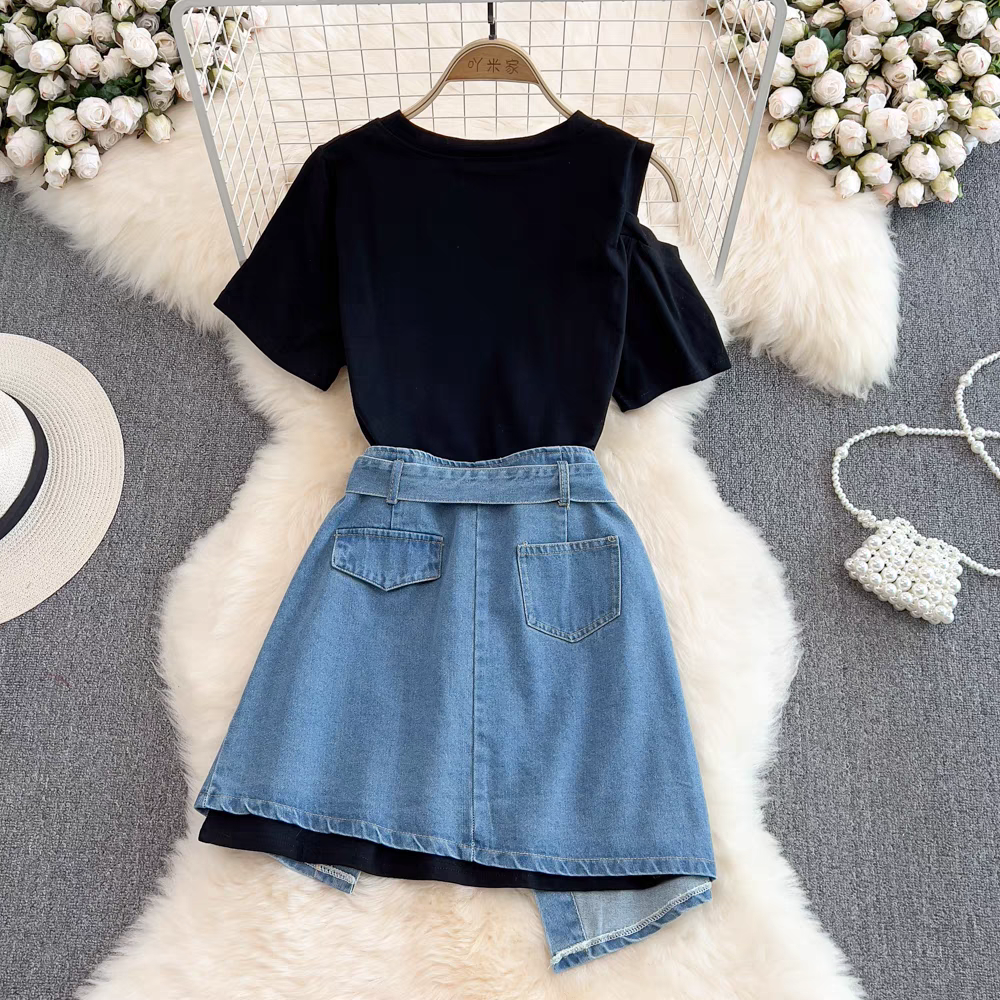 Valerie Summer Denim Two Piece Dress Set