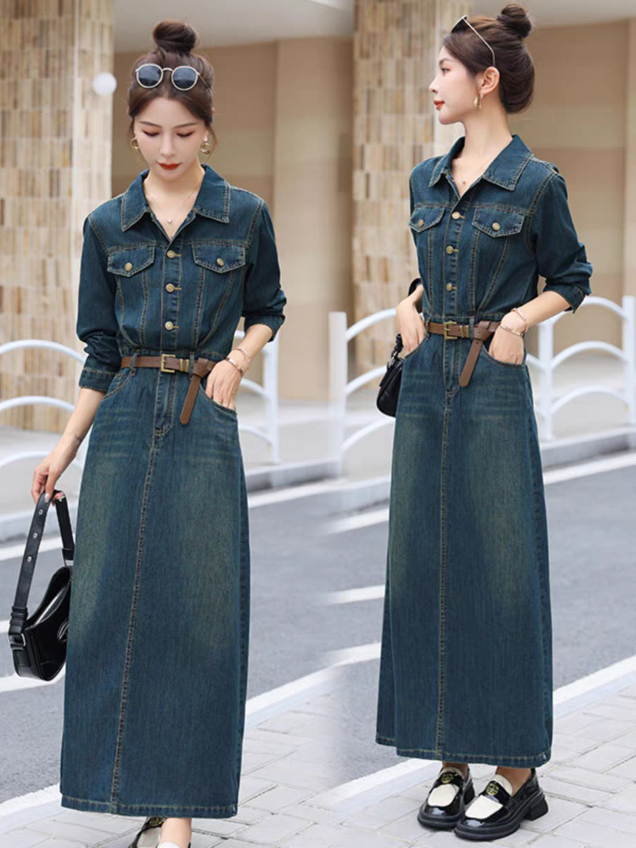 Marina  Summer Long Denim Dress