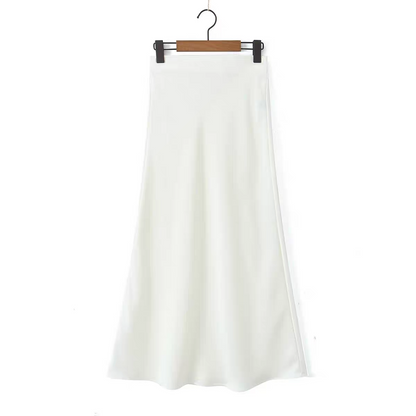 Keira  Zara Summer Glossy Satin Skirt