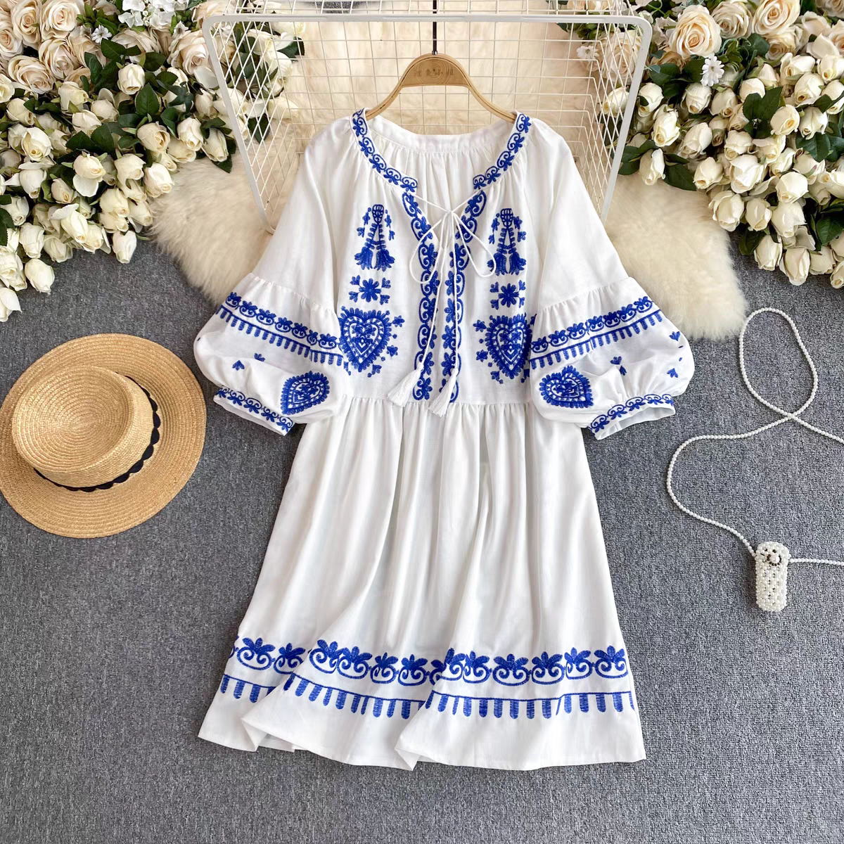 Gracie Summer Boho Dress With Embroidery