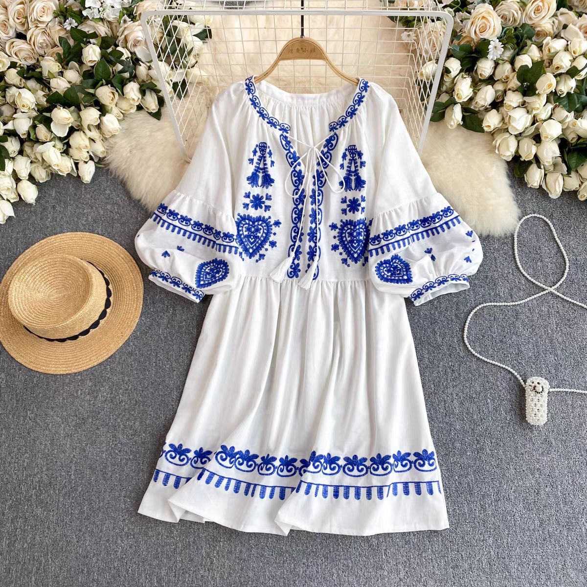 Gracie Summer Boho Dress With Embroidery 24th Spoke