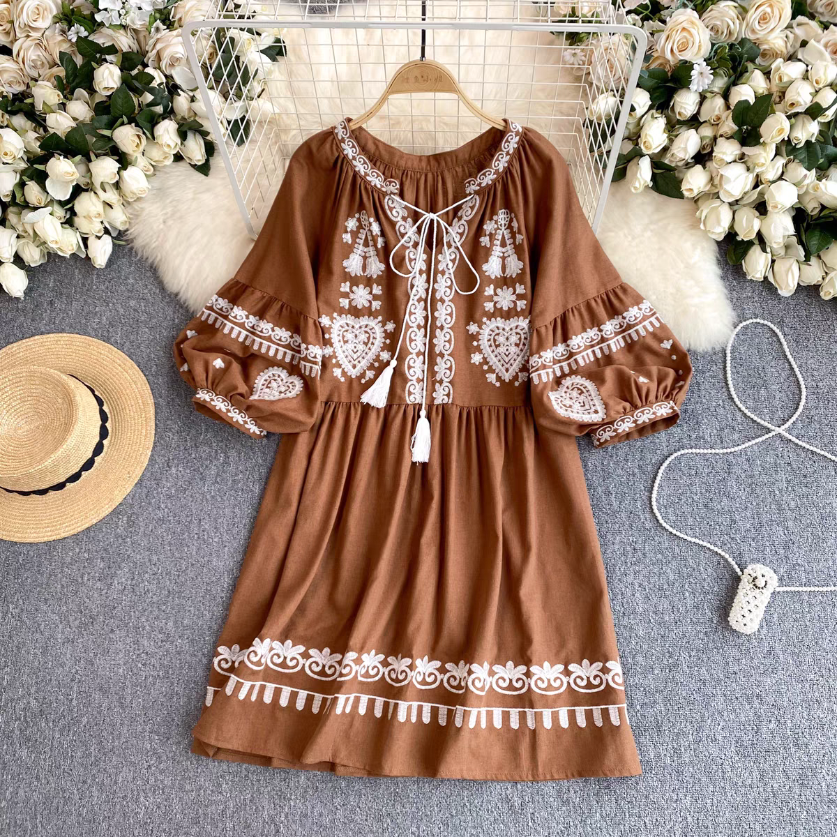 Gracie Summer Boho Dress With Embroidery 24th Spoke