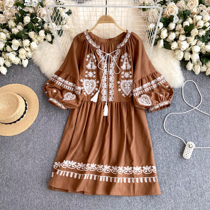 Gracie Summer Boho Dress With Embroidery