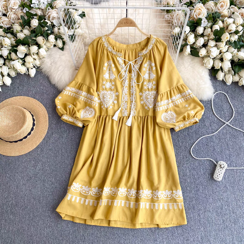 Gracie Summer Boho Dress With Embroidery 24th Spoke