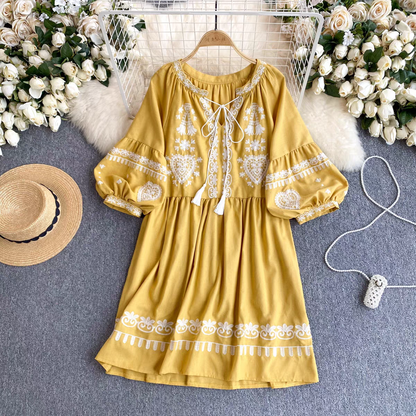 Gracie Summer Boho Dress With Embroidery