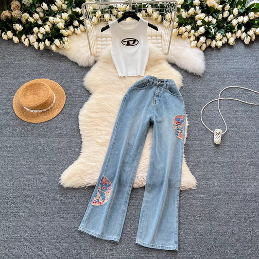 Stella Summer Two Piece Set Top + Denim