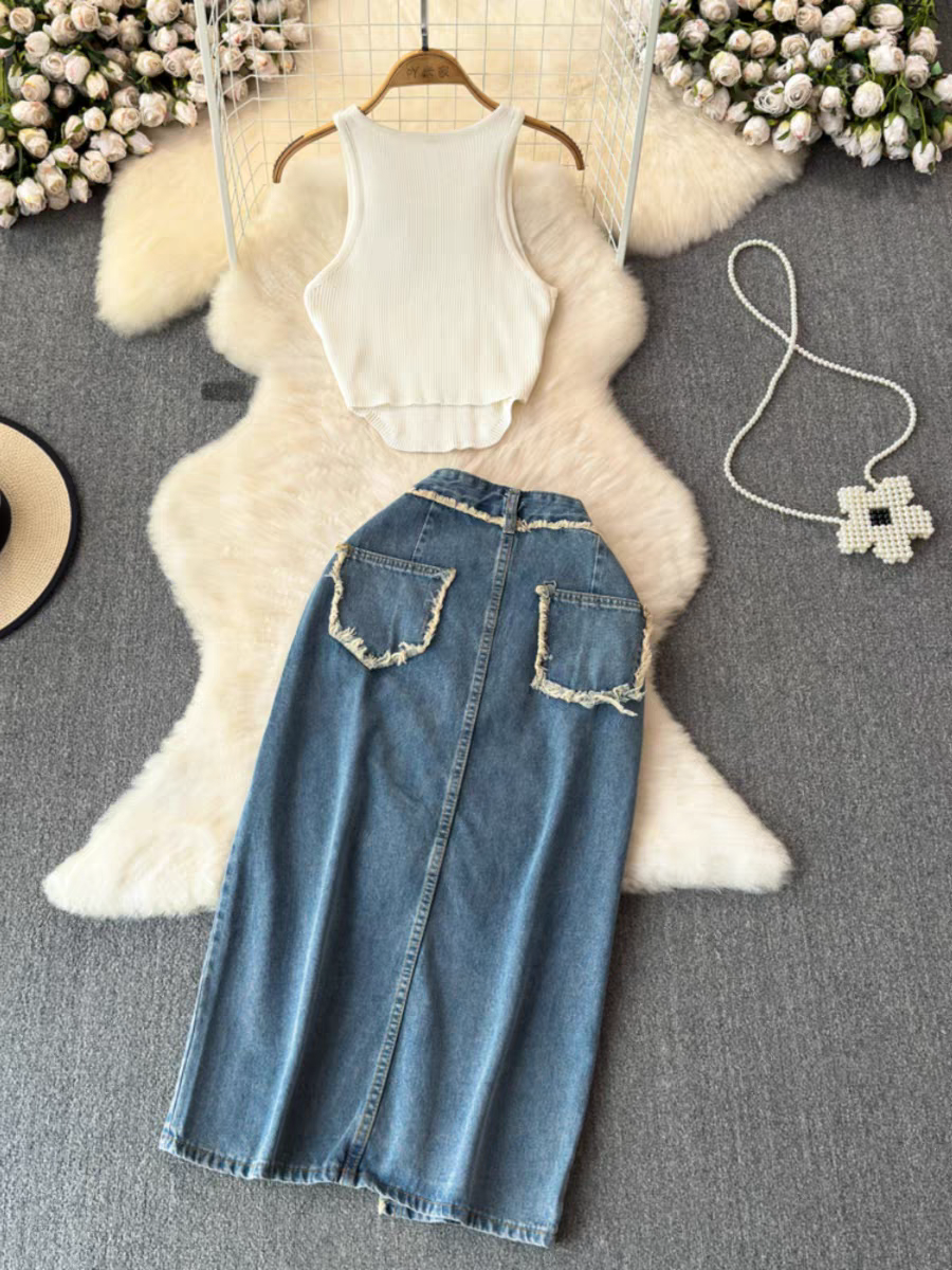 Kathy Summer Two Piece Set Top + Skirt