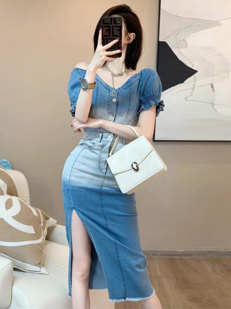 Miley Summer Two Piece Denim Dress Set 24th Spoke