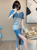 Miley Summer Two Piece Denim Dress Set 24th Spoke