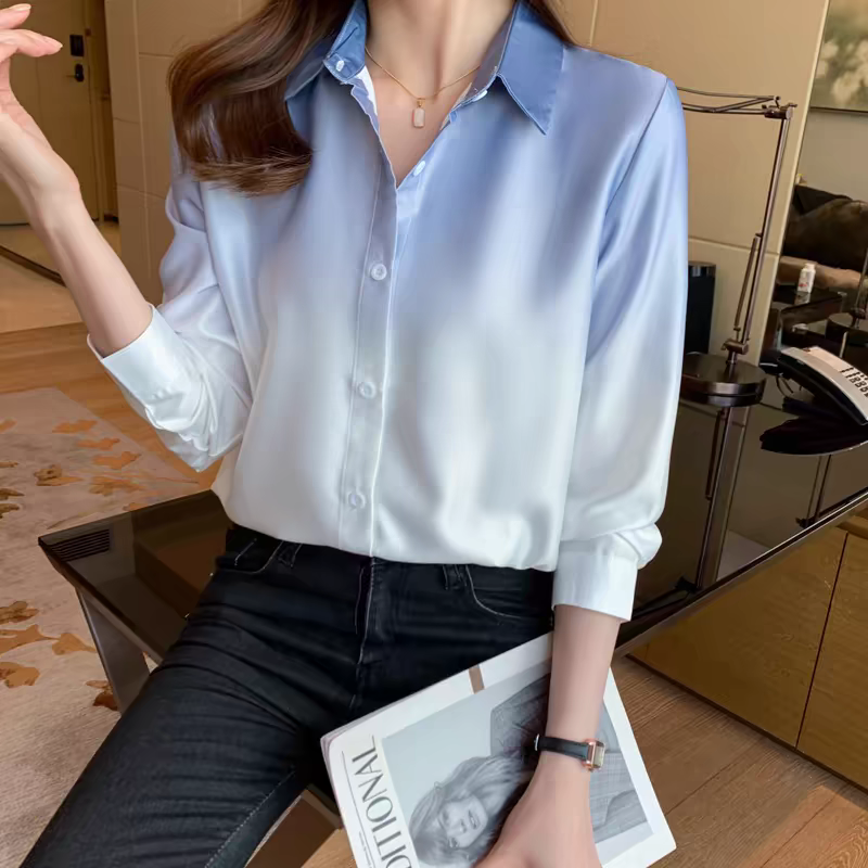 Women Summer Satin Floral Shirt 24th Spoke