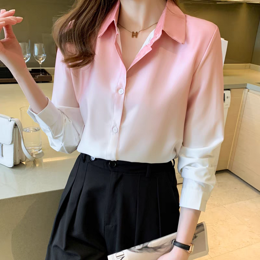 Women Summer Satin Floral Shirt