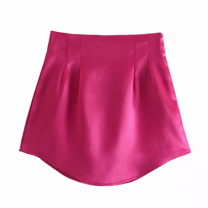 INDHUJA Summer Satin Mini Skirt