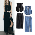 Raashi Summer Denim Two Piece Set 24th Spoke
