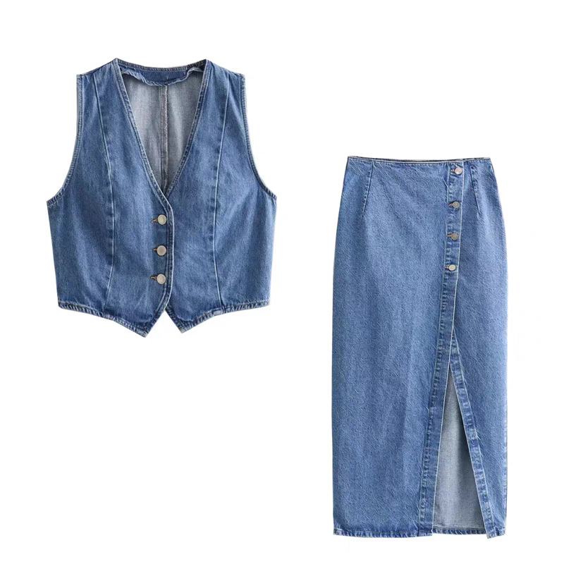 Raashi Summer Denim Two Piece Set 24th Spoke