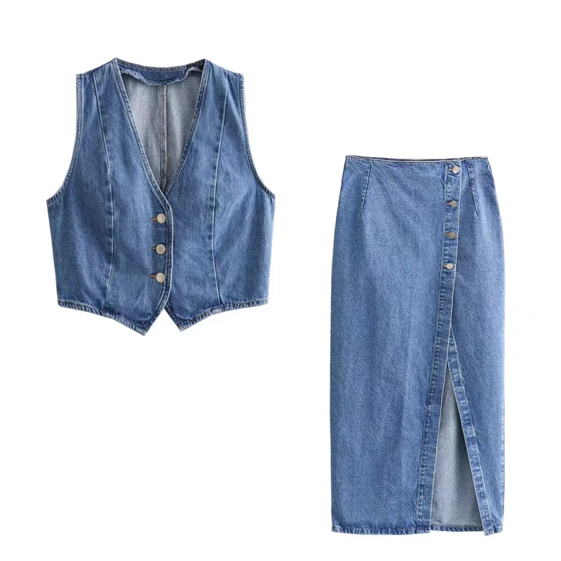 Raashi Summer Denim Two Piece Set