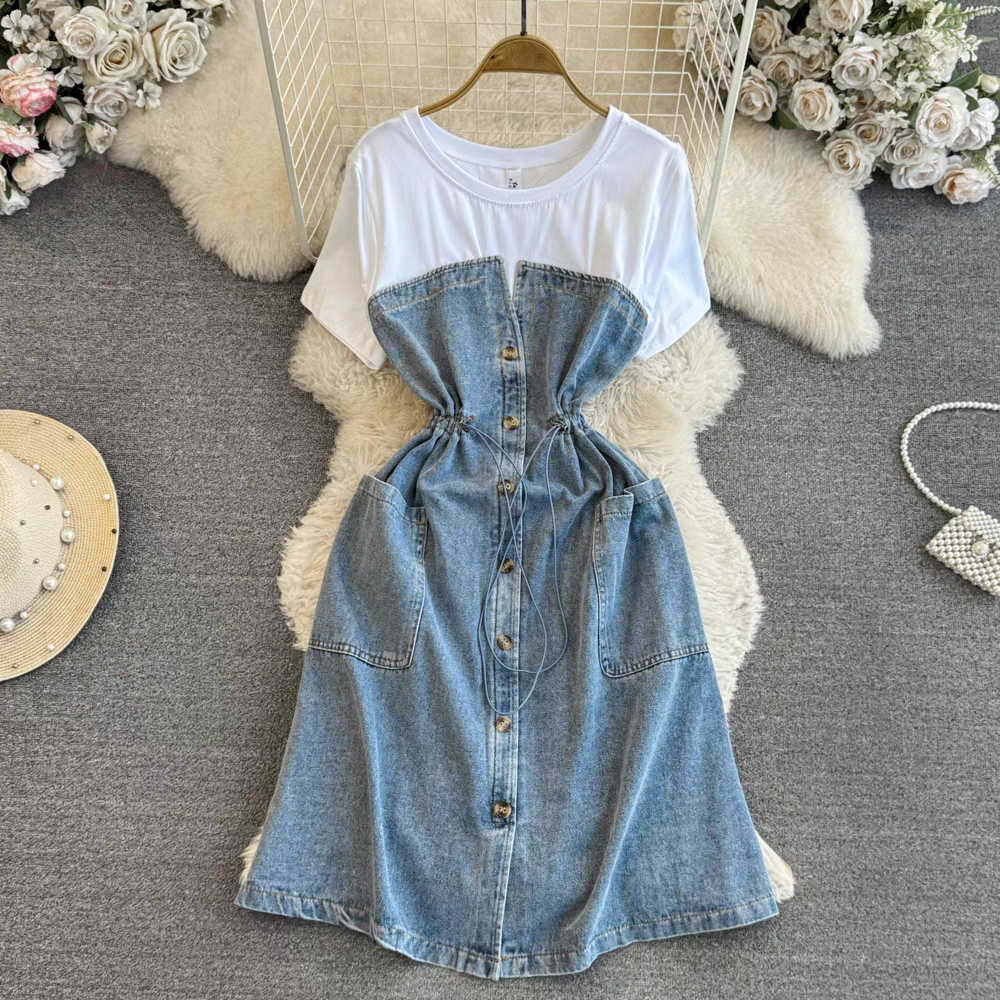 Nicole Summen Denim Cotton Dress