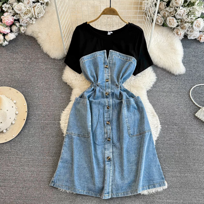 Nicole Summen Denim Cotton Dress