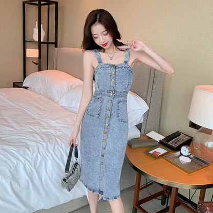 Regina Summer Denim Mid Length Dress