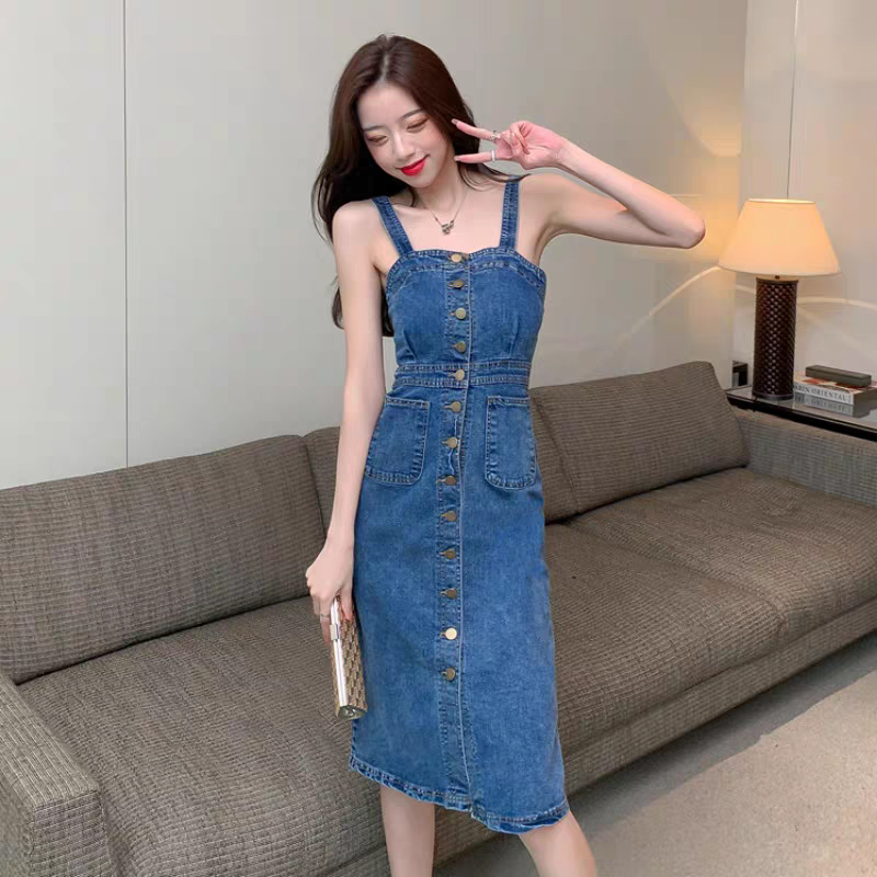 Regina Summer Denim Mid Length Dress