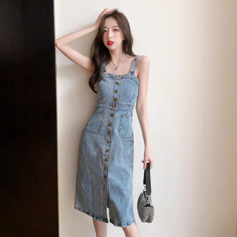 Regina Summer Denim Mid Length Dress