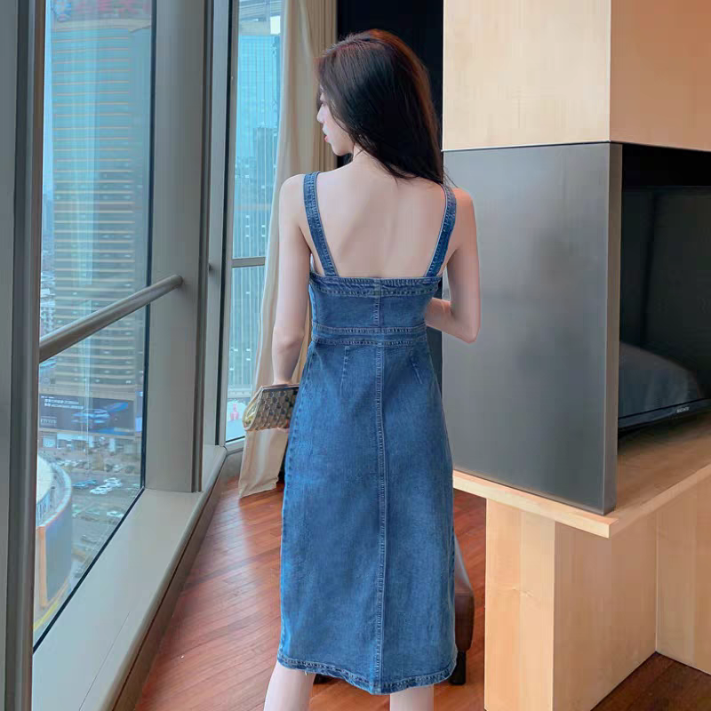 Regina Summer Denim Mid Length Dress