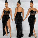 Caitlin Party Wear Sequin Dress 24th Spoke