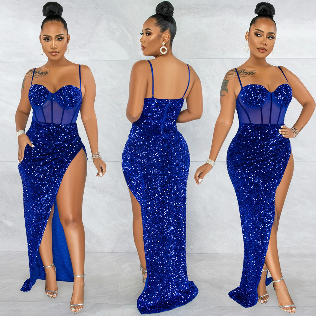 Caitlin Party Wear Sequin Dress 24th Spoke