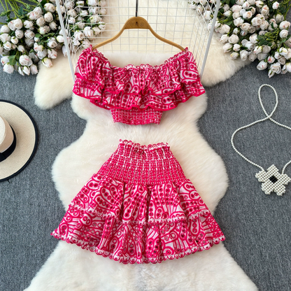 Jamie Summer Two Piece Ruffle Dress Set