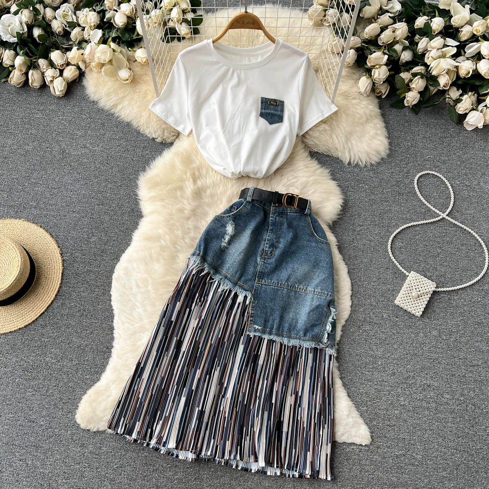 Jennifer Summer Denim Two Piece Set