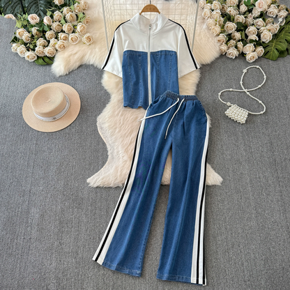 Salma Summer Denim Airport Look Outfit