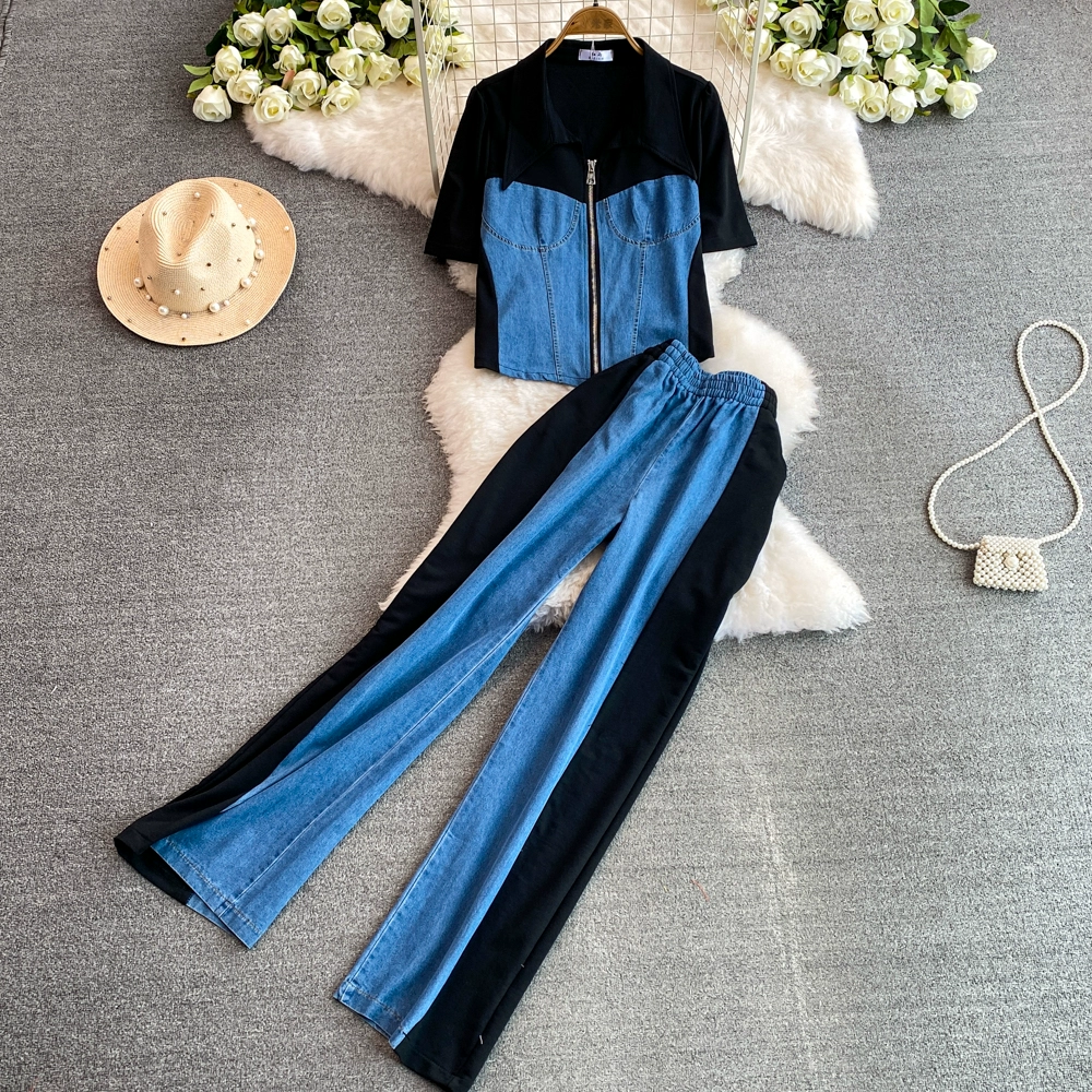 Charlize Summer Denim Airport Look Coord Set