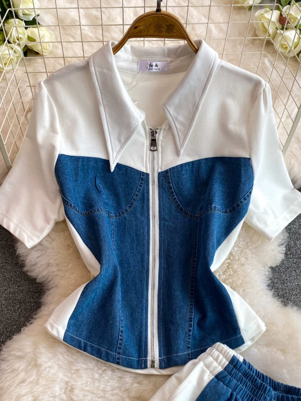 Charlize Summer Denim Airport Look Coord Set