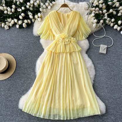 Nina Summer Long Pleated Dress