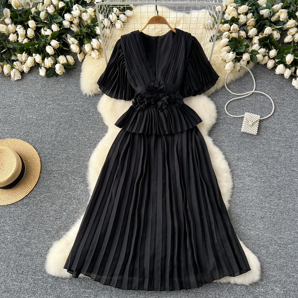 Nina Summer Long Pleated Dress - 24th Spoke