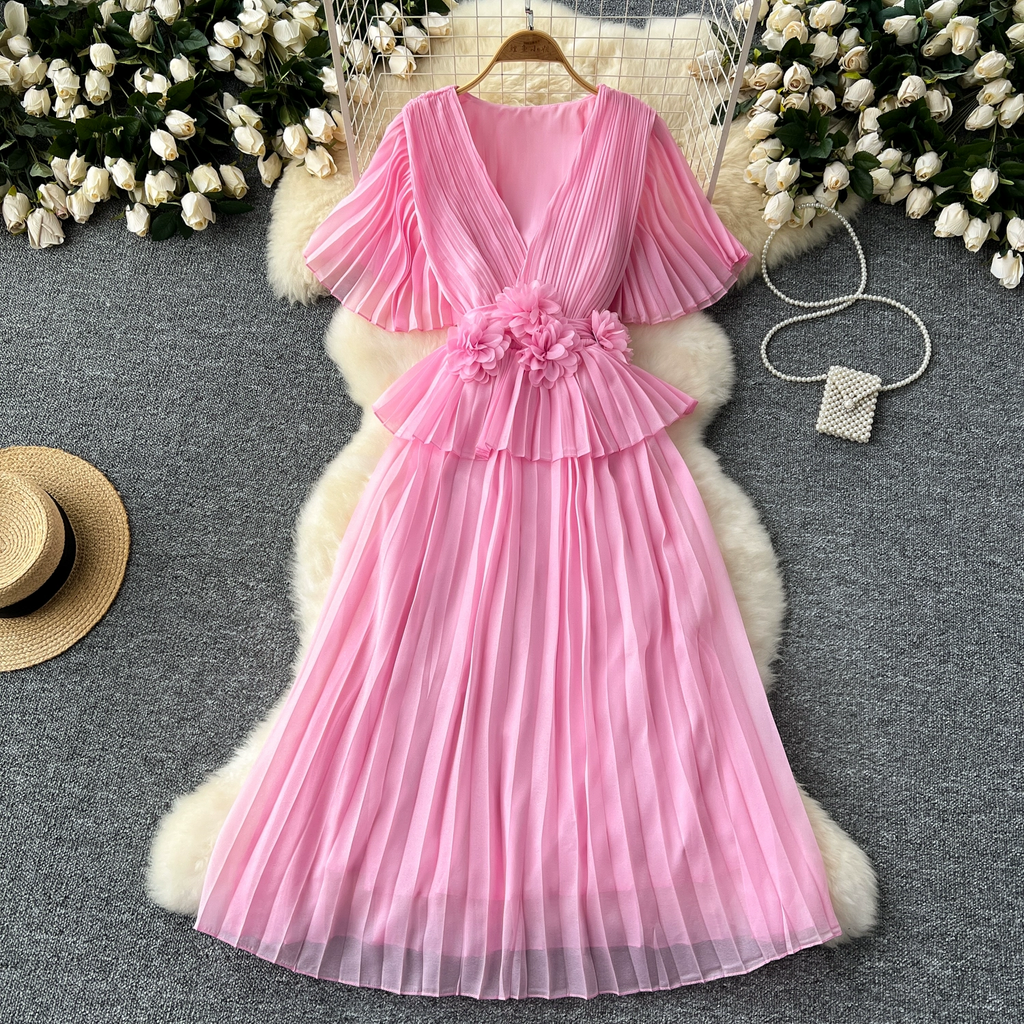 Nina Summer Long Pleated Dress - 24th Spoke