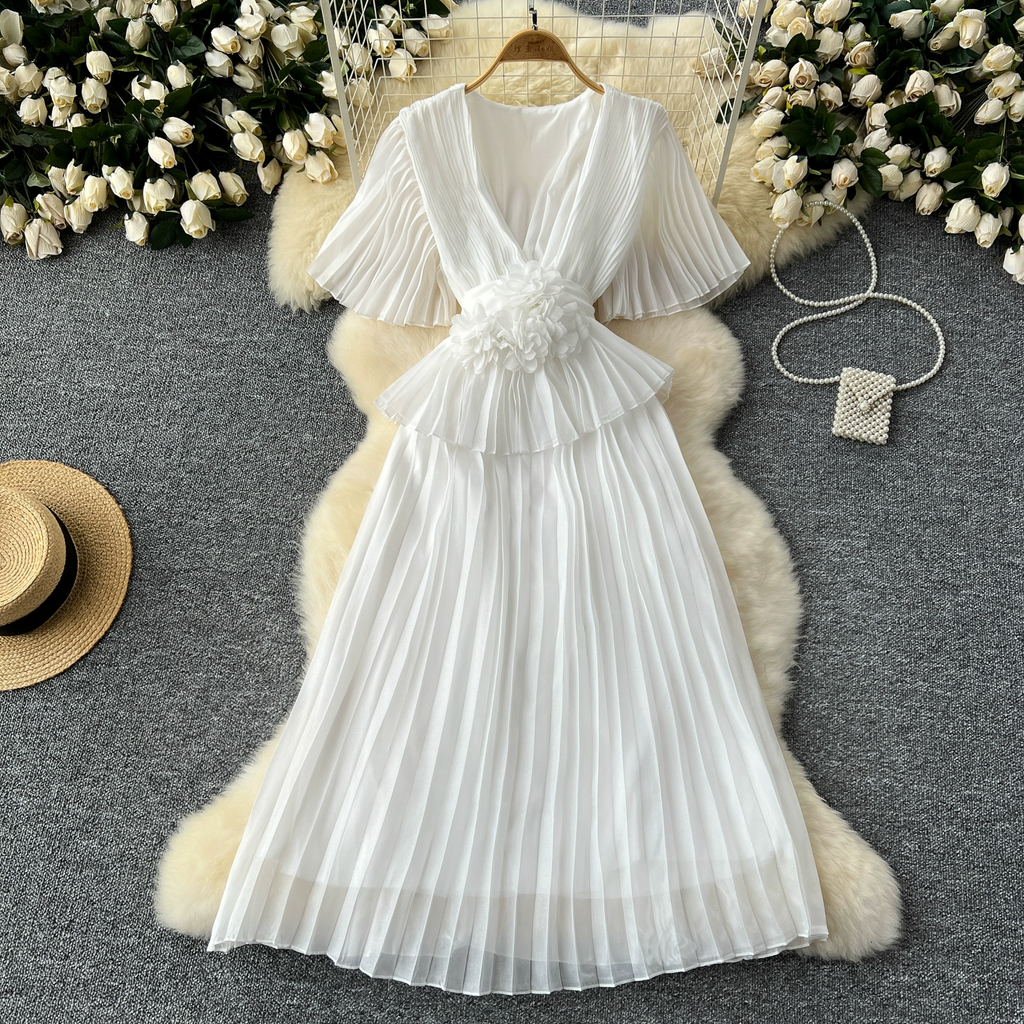 Nina Summer Long Pleated Dress - 24th Spoke