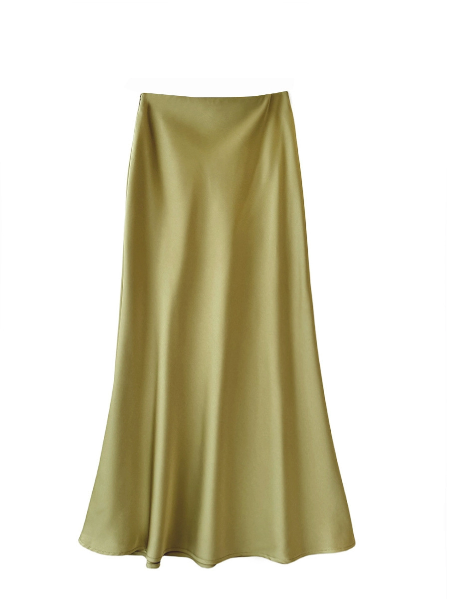 Keira  Zara Summer Glossy Satin Skirt