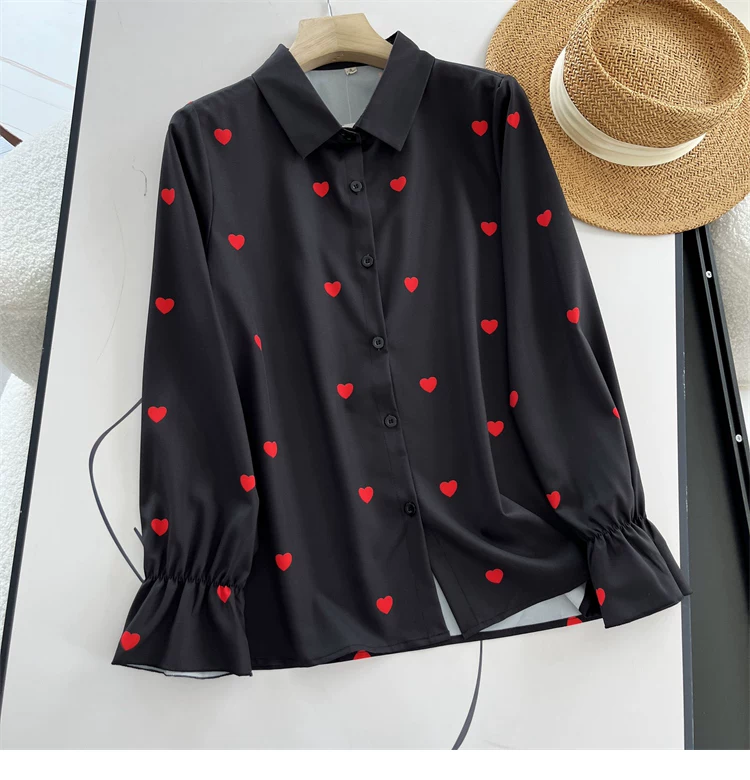 Jessica Summer Heart Print Shirt - 24th Spoke