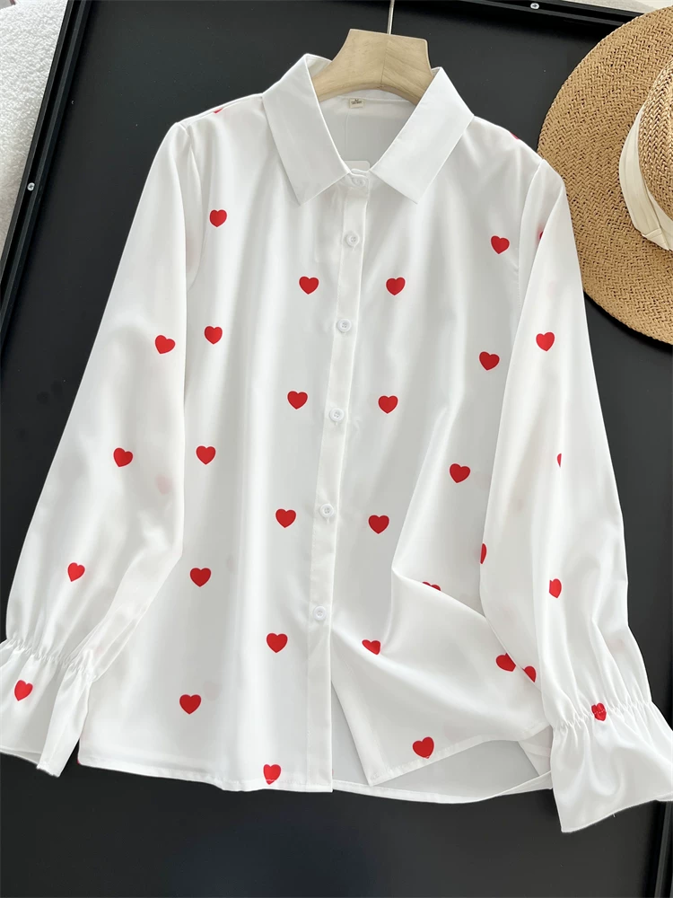Jessica Summer Heart Print Shirt - 24th Spoke