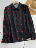 Jessica Summer Heart Print Shirt - 24th Spoke