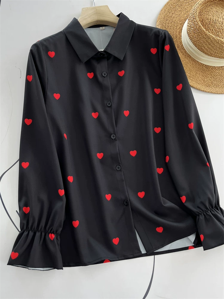 Jessica Summer Heart Print Shirt - 24th Spoke