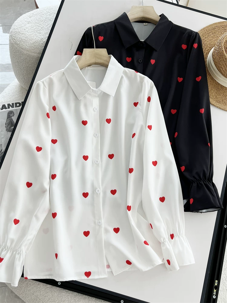 Jessica Summer Heart Print Shirt - 24th Spoke