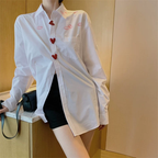 Rihanna Summer Heart Print White Shirt - 24th Spoke