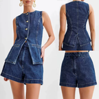 Amber Summer Two Piece High Quality Stylish Denim Set