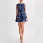 Amber Summer Two Piece High Quality Stylish Denim Set