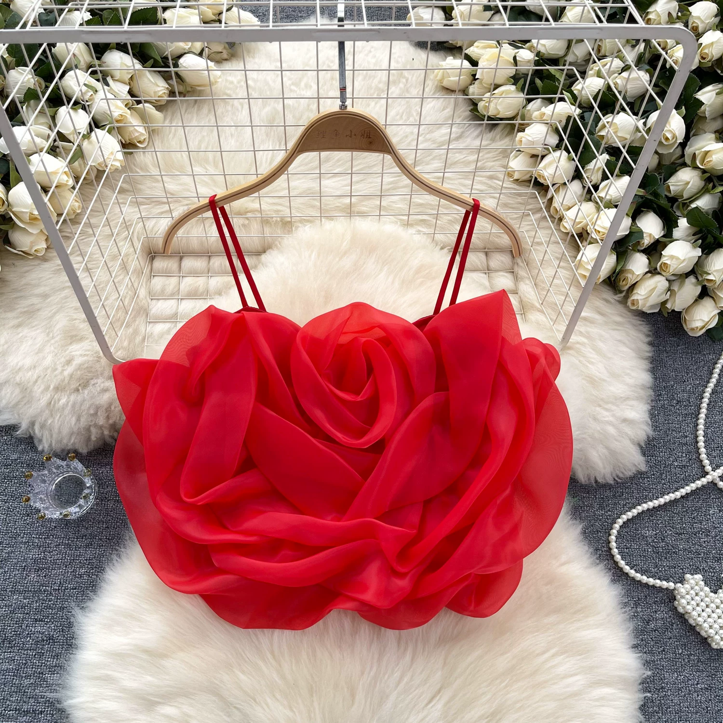 Holiday Style Organza Flower Camisole