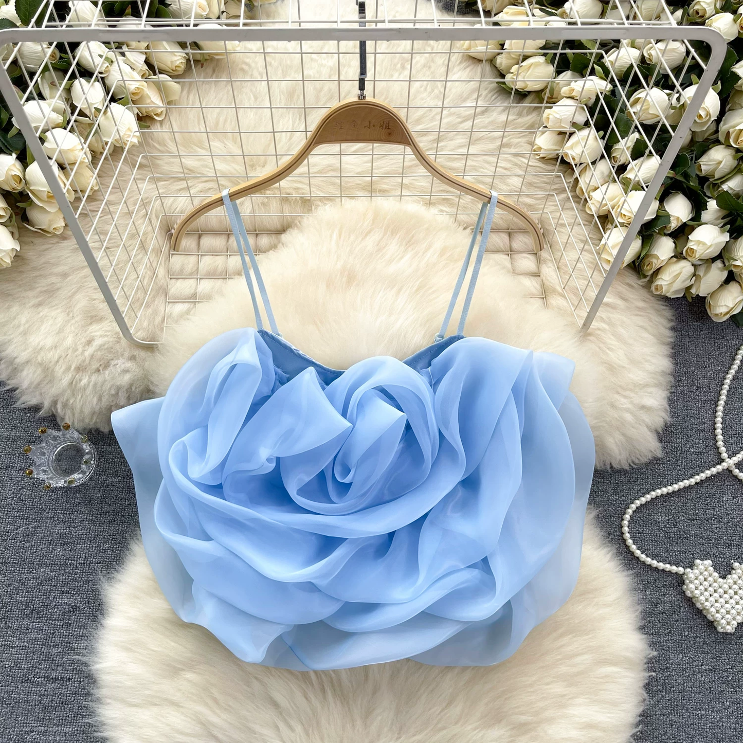 Holiday Style Organza Flower Camisole