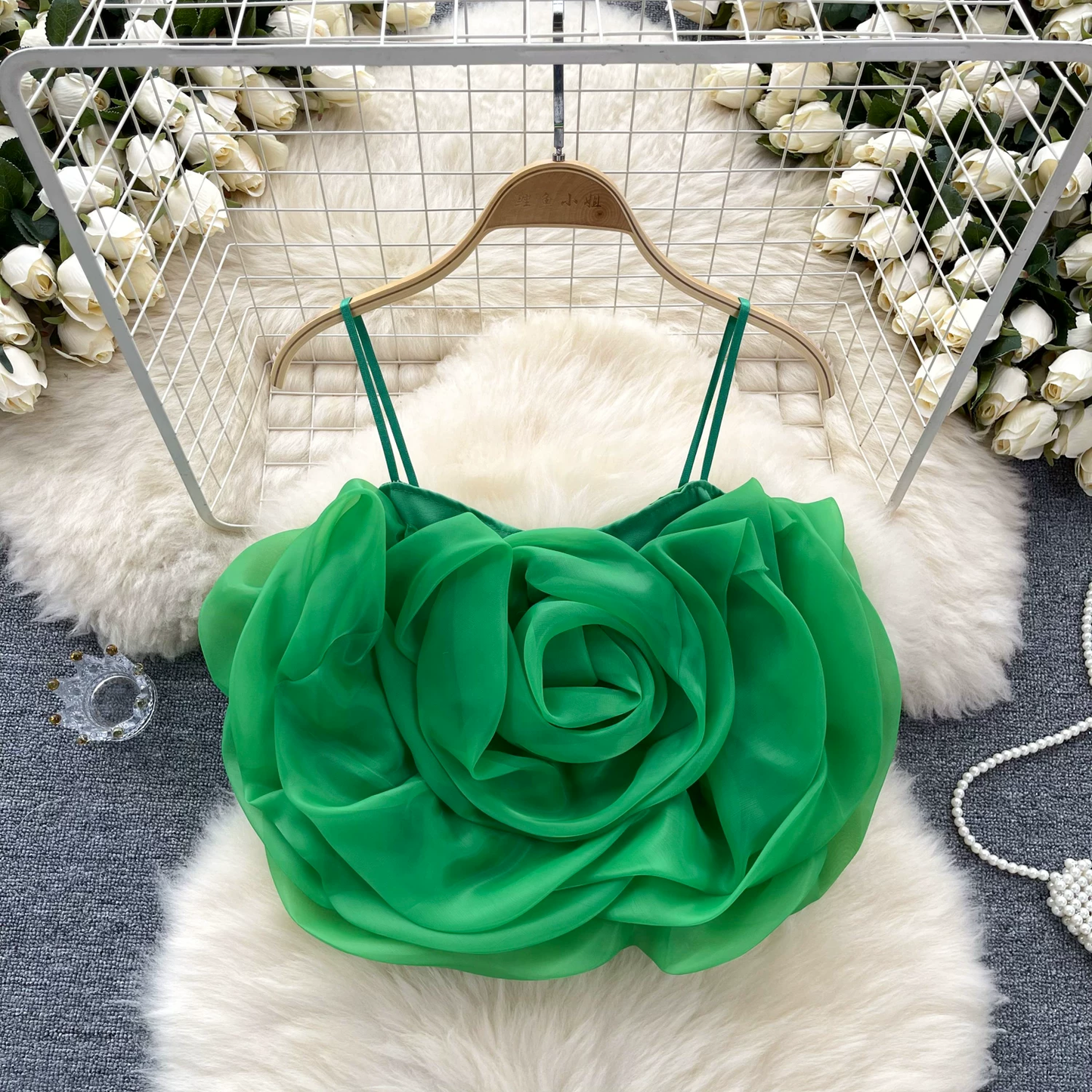 Holiday Style Organza Flower Camisole